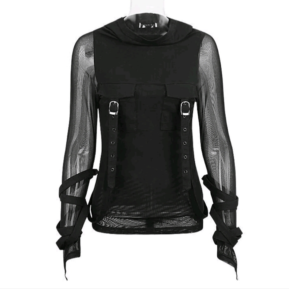 Punk Rave Sheer Mesh Hoodie - Picture 9 of 9